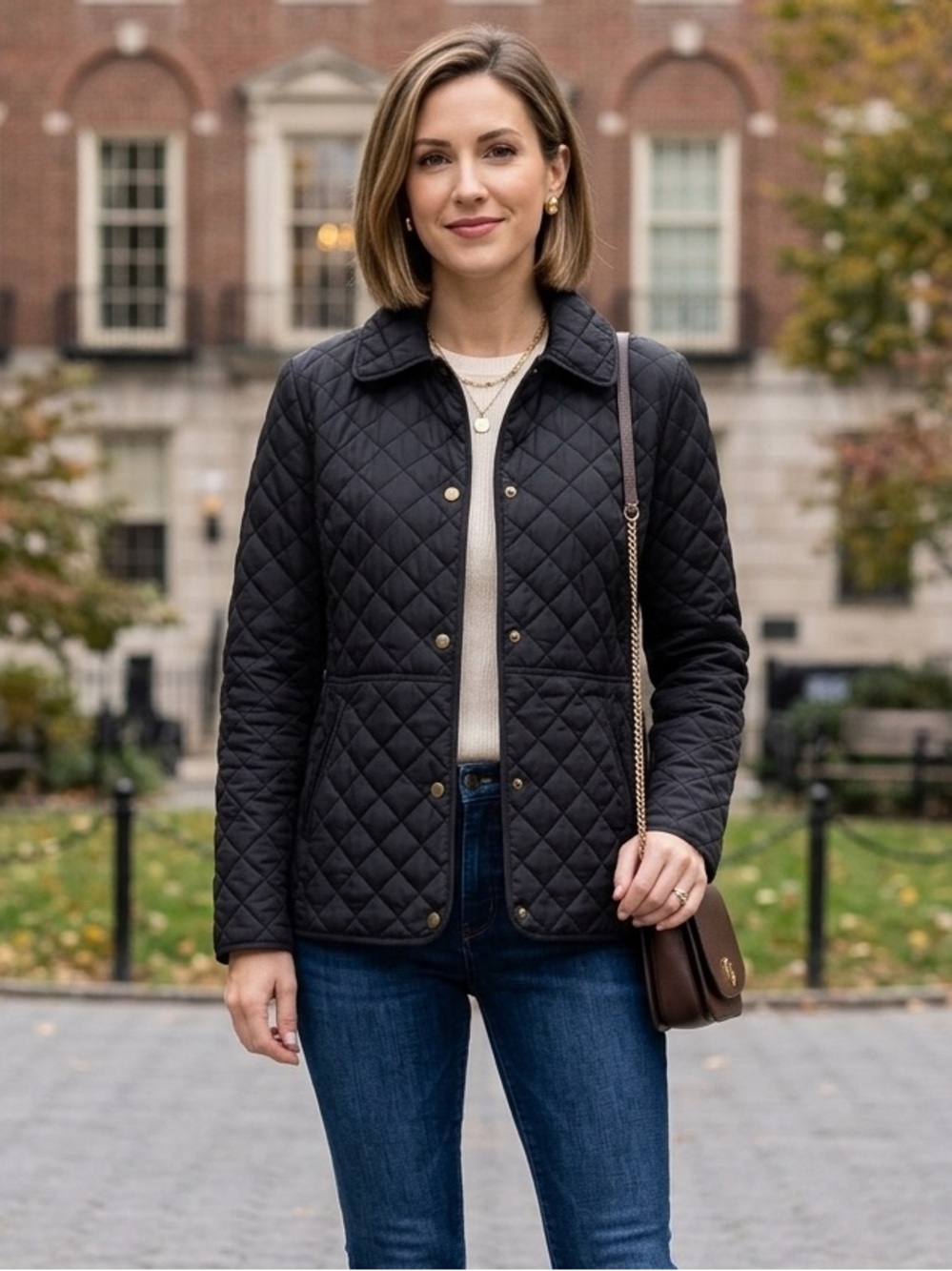 Ralph Lauren Black Label Quilted Jacket Black Sz M NWT Snap Warm Coat